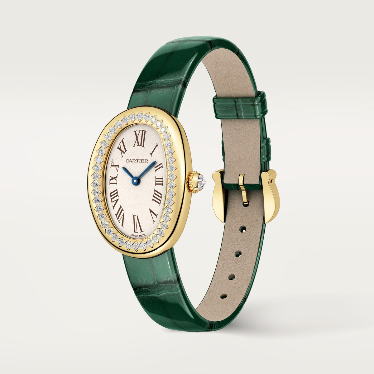 Baignoire Allongèe | 23mm, 18K Yellow Gold, Leather, Silvered Dial - image 3