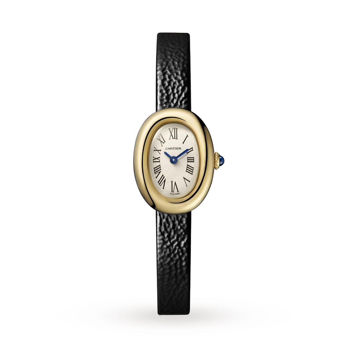Baignoire Mini Model | 19mm, 18K Yellow Gold, Leather, Silver Dial - image 1