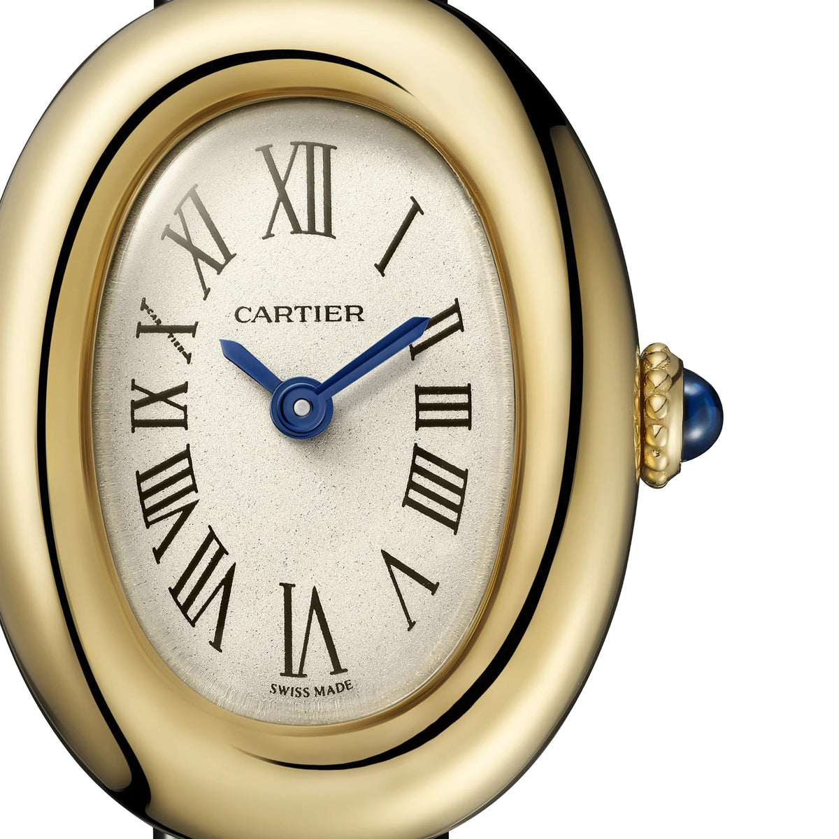 Baignoire Mini Model | 19mm, 18K Yellow Gold, Leather, Silver Dial - image 2