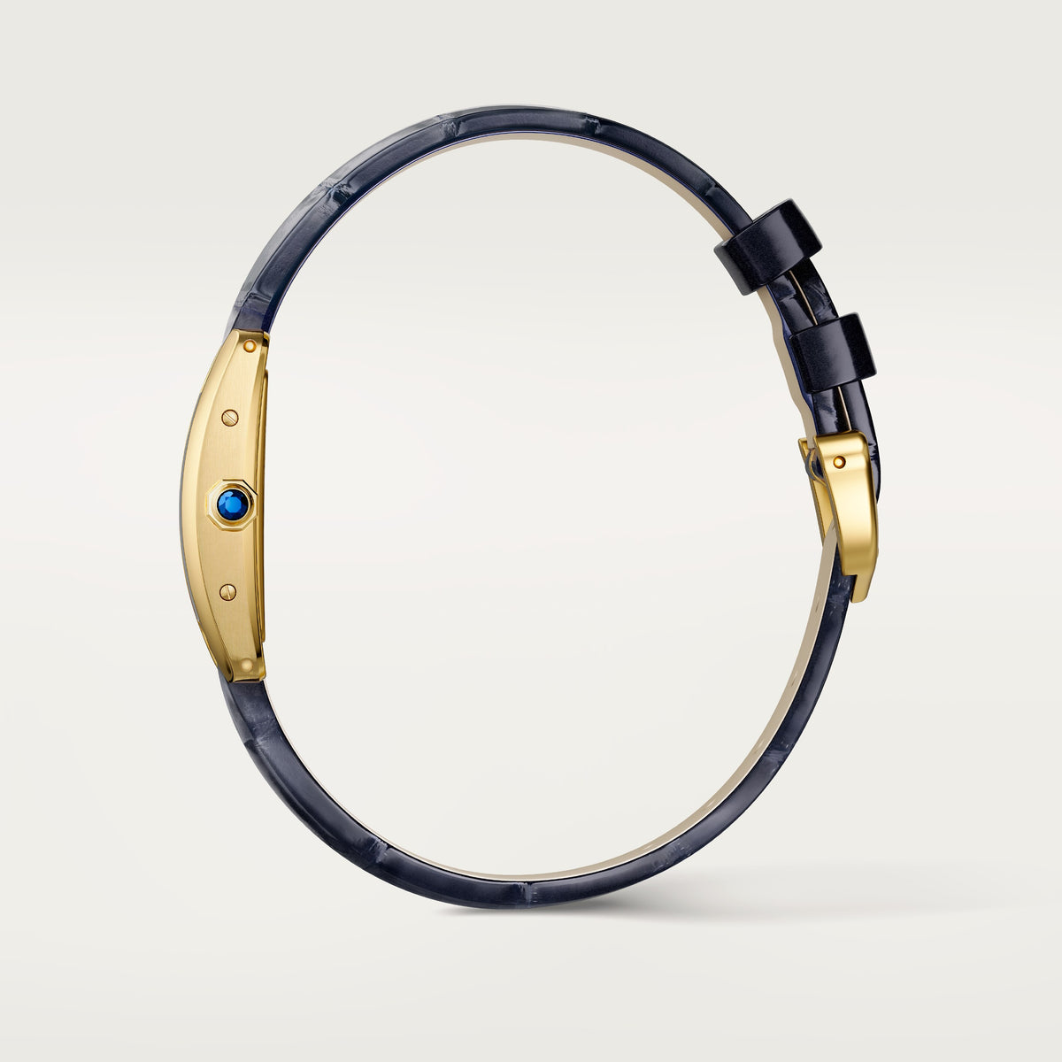 Tank Américaine Mini Model | 15mm, 18K Yellow Gold, Alligator Leather, Silver Dial - image 3