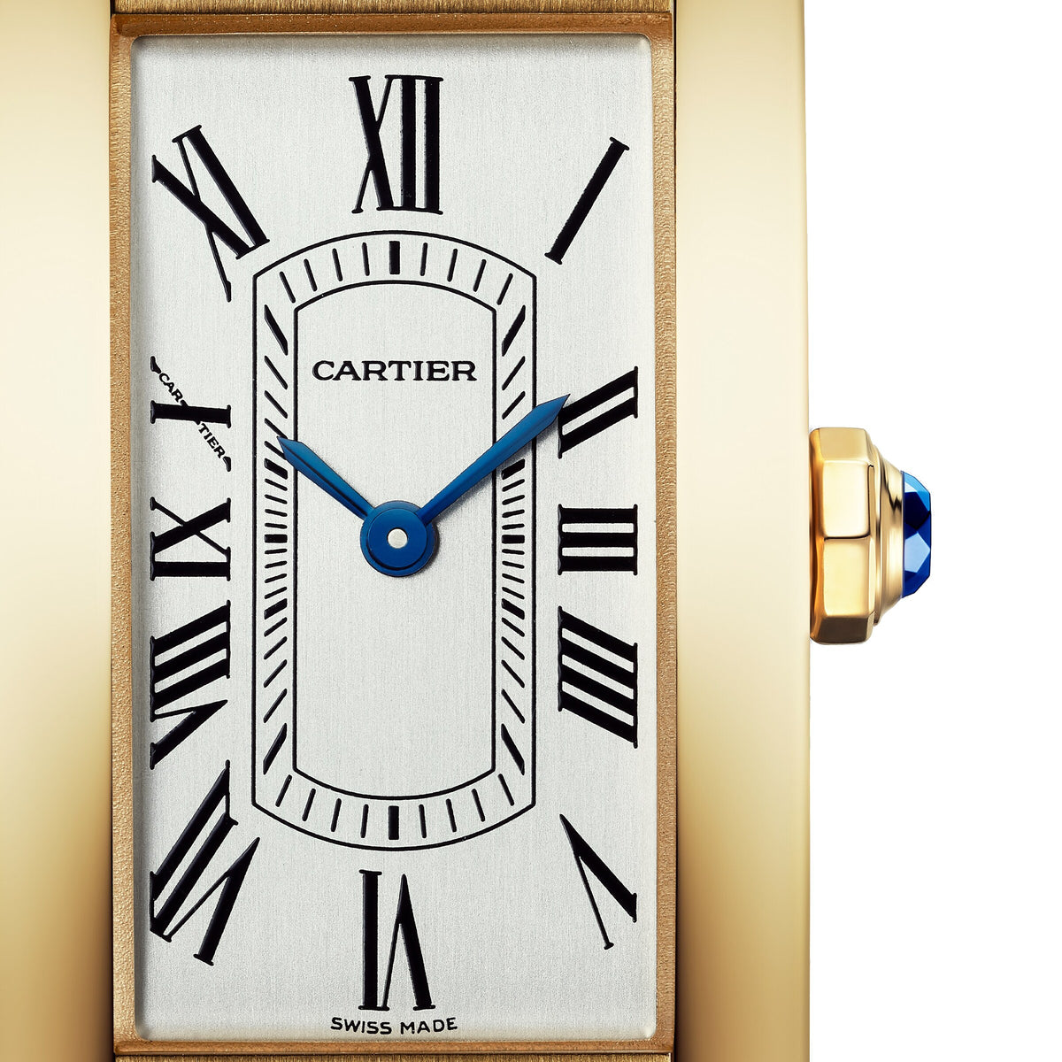 Tank Américaine Small Model | 19.5mm, 18K Yellow Gold, Alligator Leather, Silver Dial - image 2