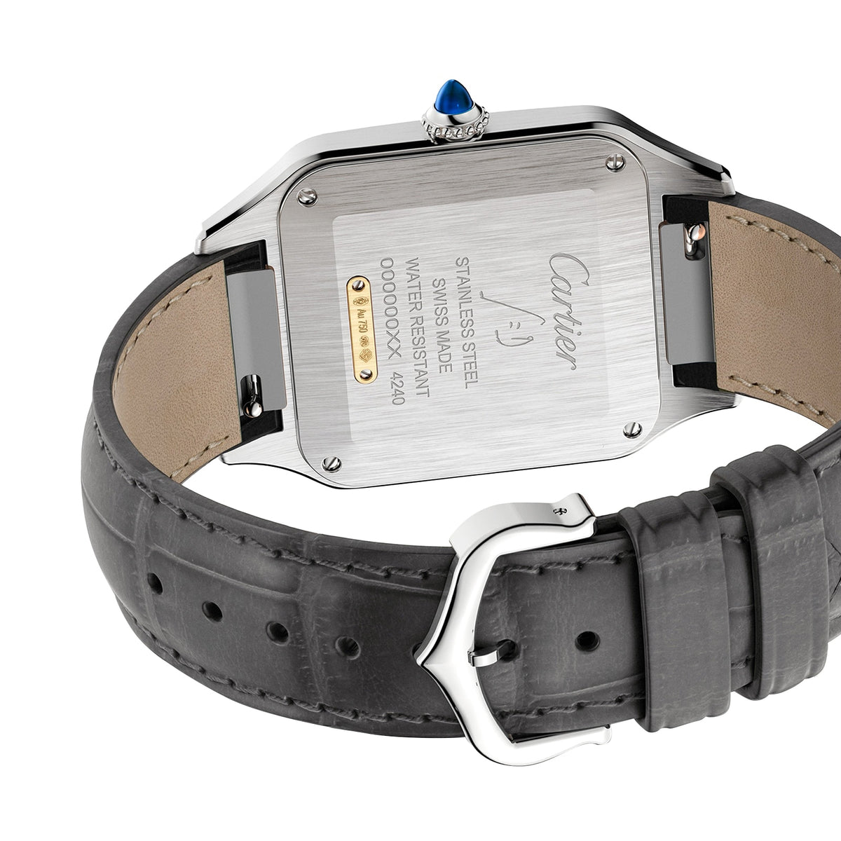 Santos-Dumont | 31.5mm, Two-Tone Steel & 18K Yellow Gold, Alligator Leather, Grey Dial - image 3