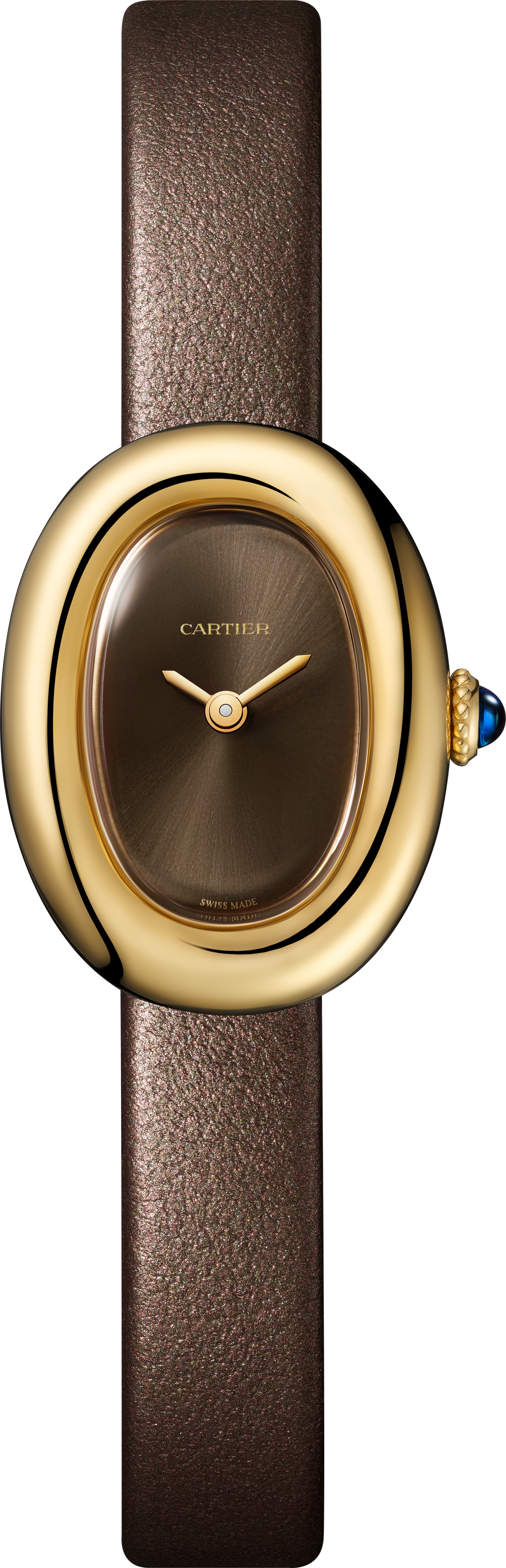 Baignoire Mini Model | 18.5mm, 18K Yellow Gold, Leather, Brown Dial - image 2
