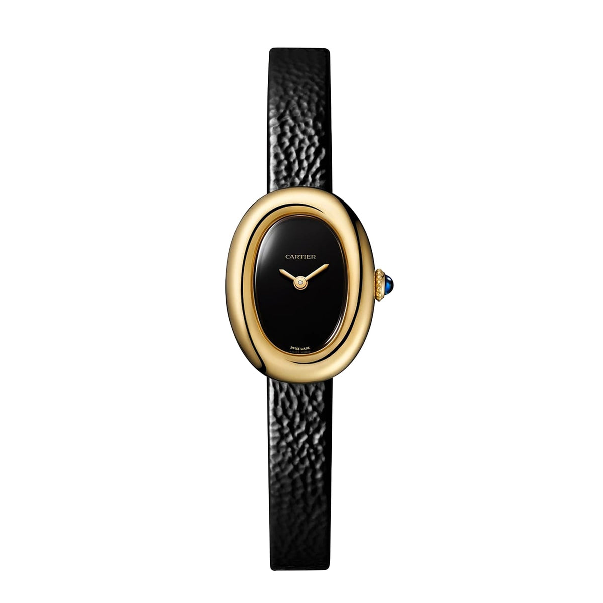 Baignoire Mini Model | 18.5mm, 18K Yellow Gold, Leather, Black Dial - image 1