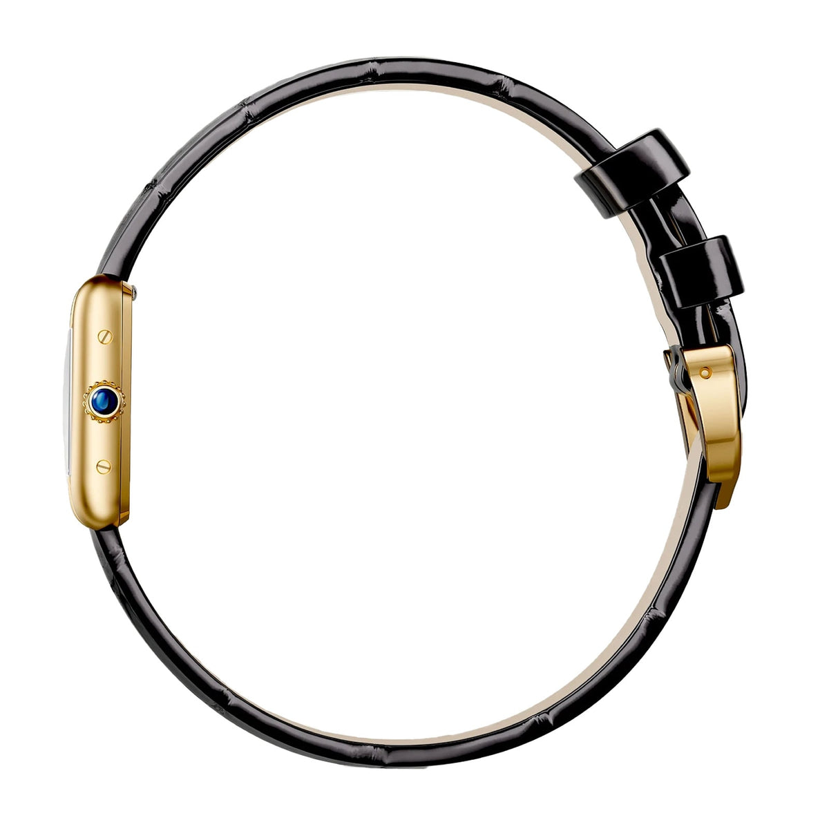 Tank Louis Cartier | 16.5mm, 18K Yellow Gold, Alligator Leather, Silver Dial - image 2