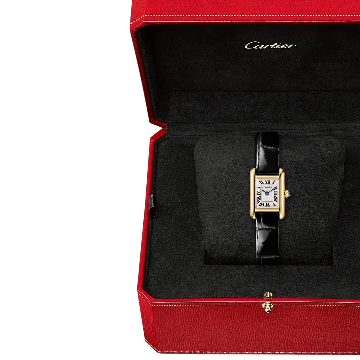 Tank Louis Cartier | 16.5mm, 18K Yellow Gold, Alligator Leather, Silver Dial - image 3
