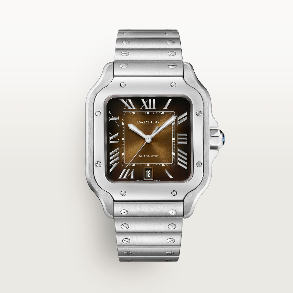 Santos de Cartier Large Model | 40mm, Steel, Brown Dial - image 1