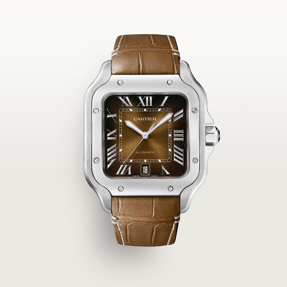 Santos de Cartier Large Model | 40mm, Steel, Brown Dial - image 2