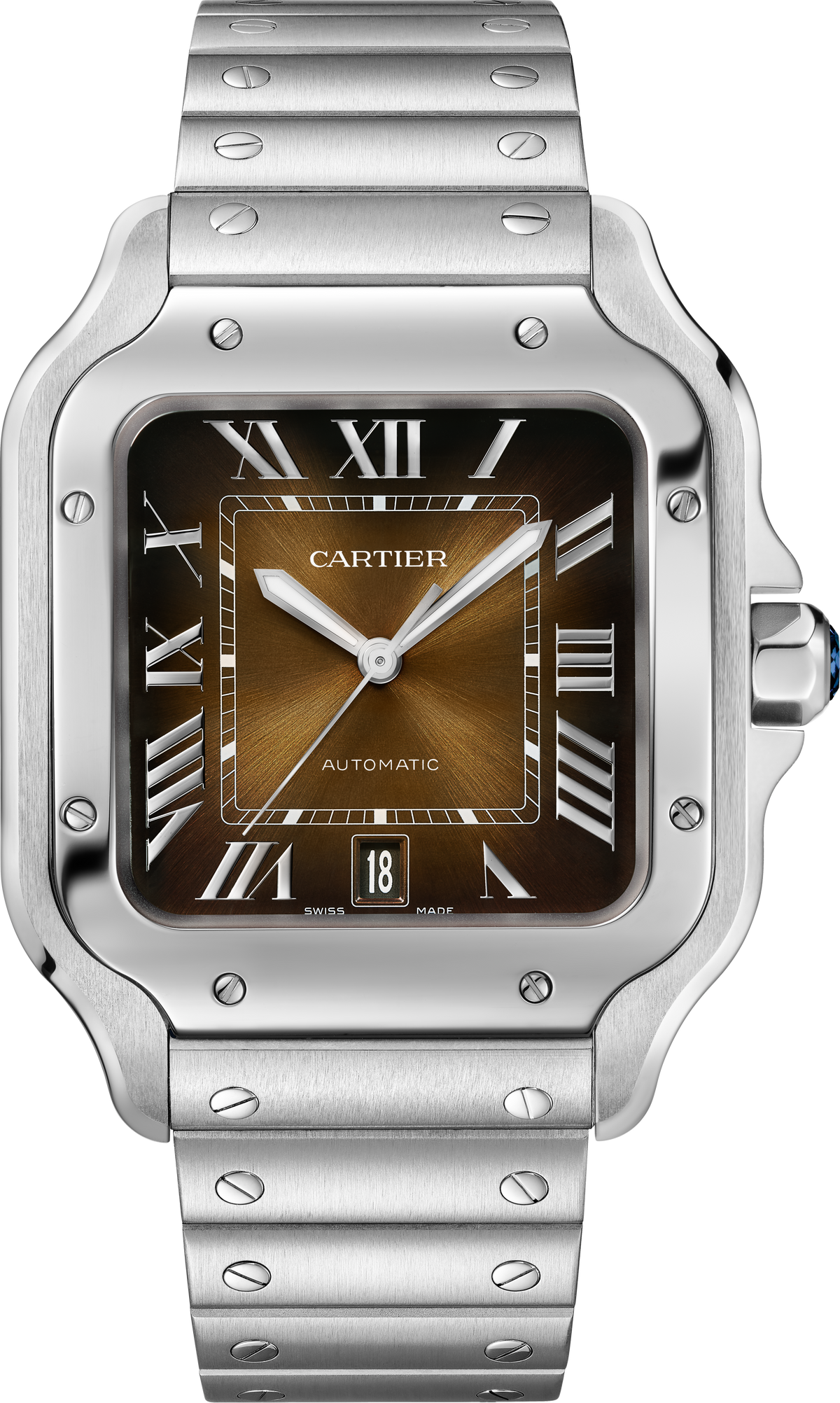 Santos de Cartier Large Model | 40mm, Steel, Brown Dial - image 3