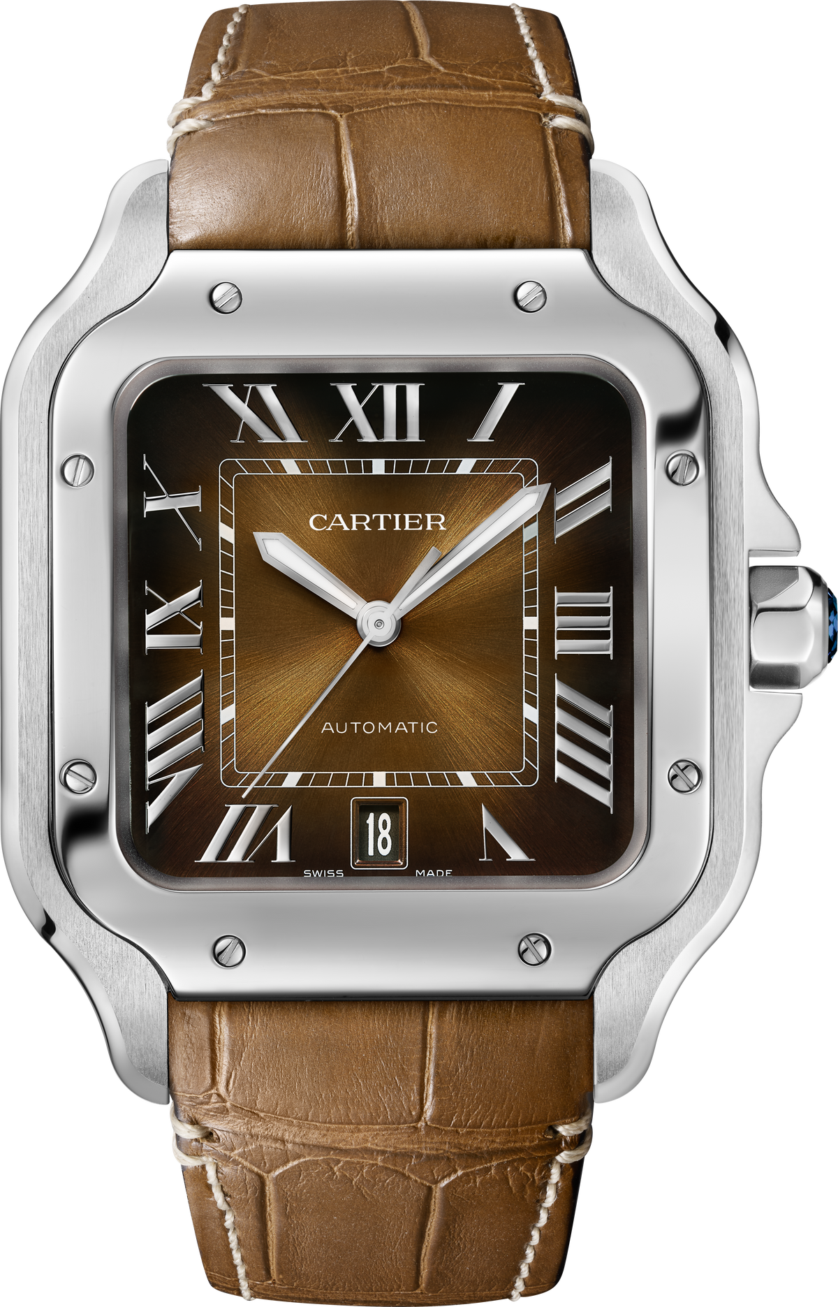 Santos de Cartier Large Model | 40mm, Steel, Brown Dial - image 4