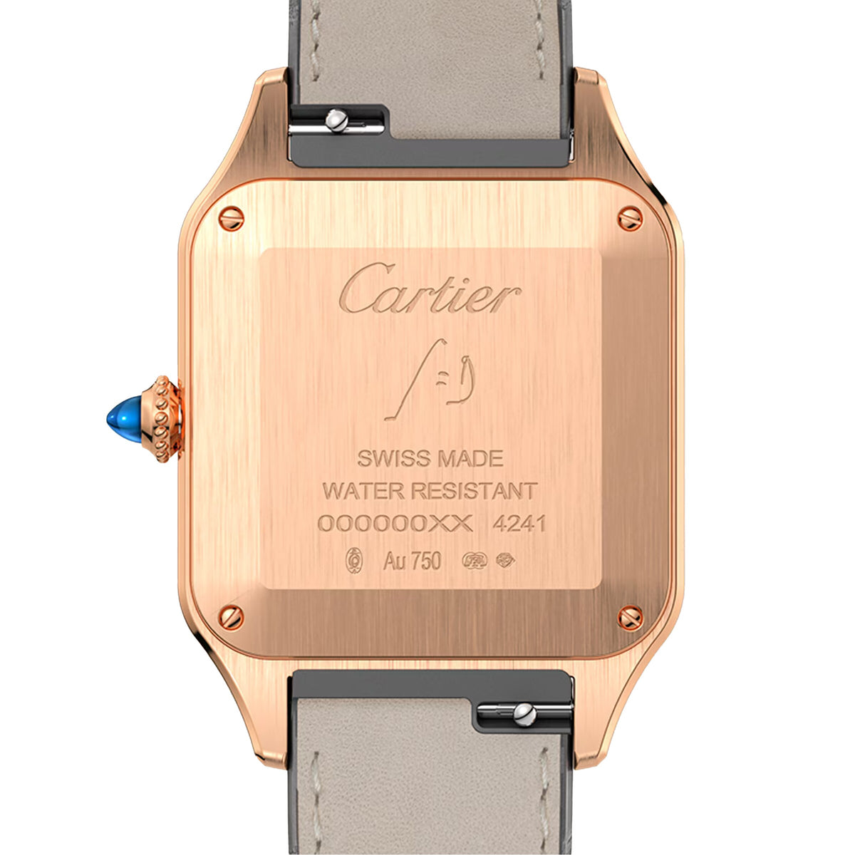 Santos-Dumont Large Model | 31.5mm, 18K Rose Gold, Alligator Leather, Silver Dial - image 3