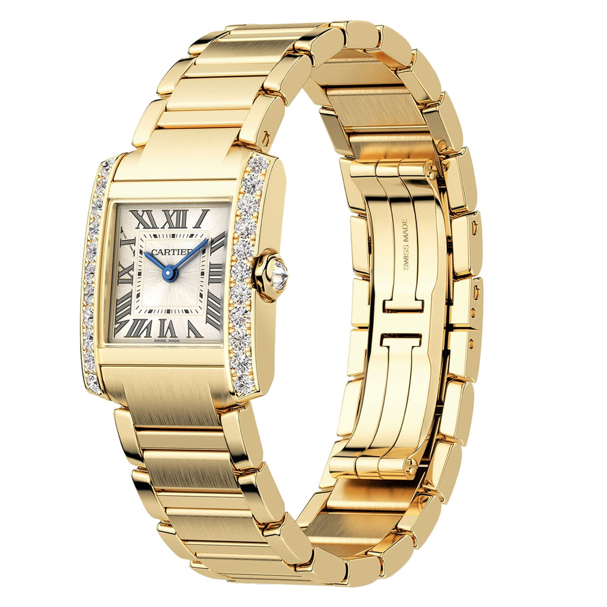 Tank Française Small Model | 21mm, 18K Yellow Gold, White Dial - image 4