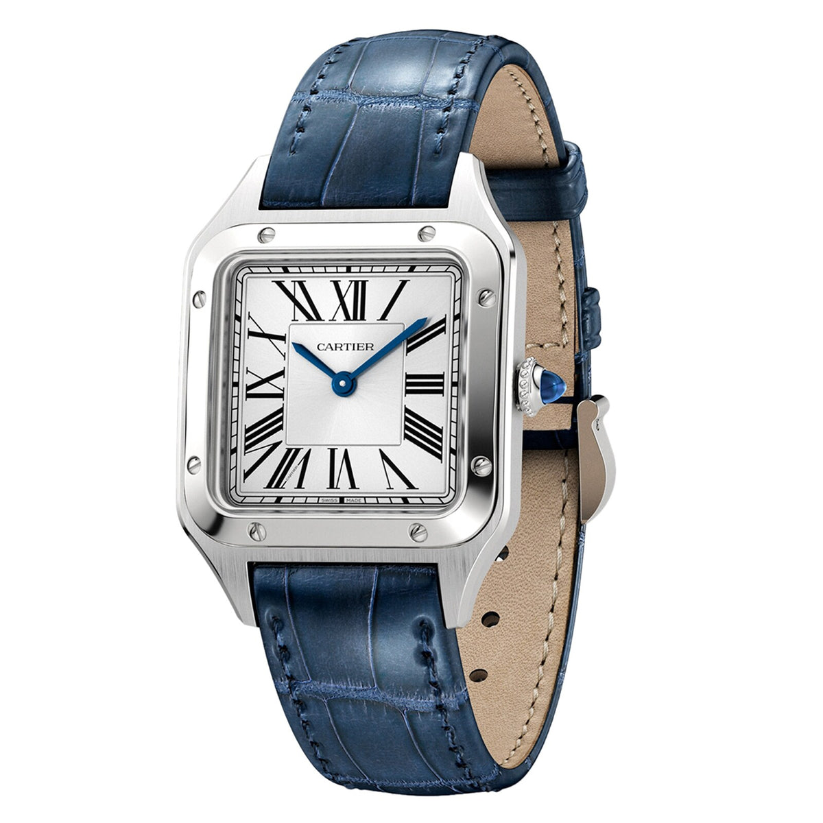 Santos-Dumont | 27.5mm, Steel, Alligator Leather, Silver Dial - image 4