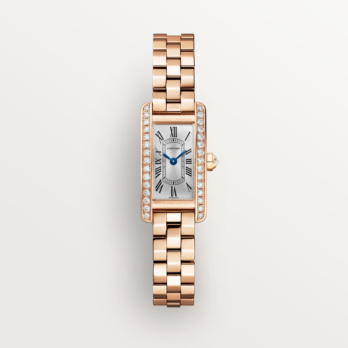 Tank Américaine Mini Model | 15mm, 18K Rose Gold, Silver Dial - image 1