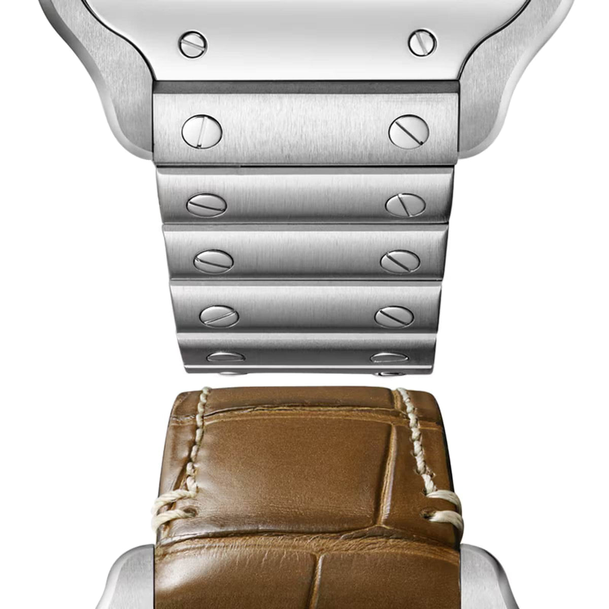 Santos de Cartier Medium Model | 35mm, Steel, Brown Dial - image 2
