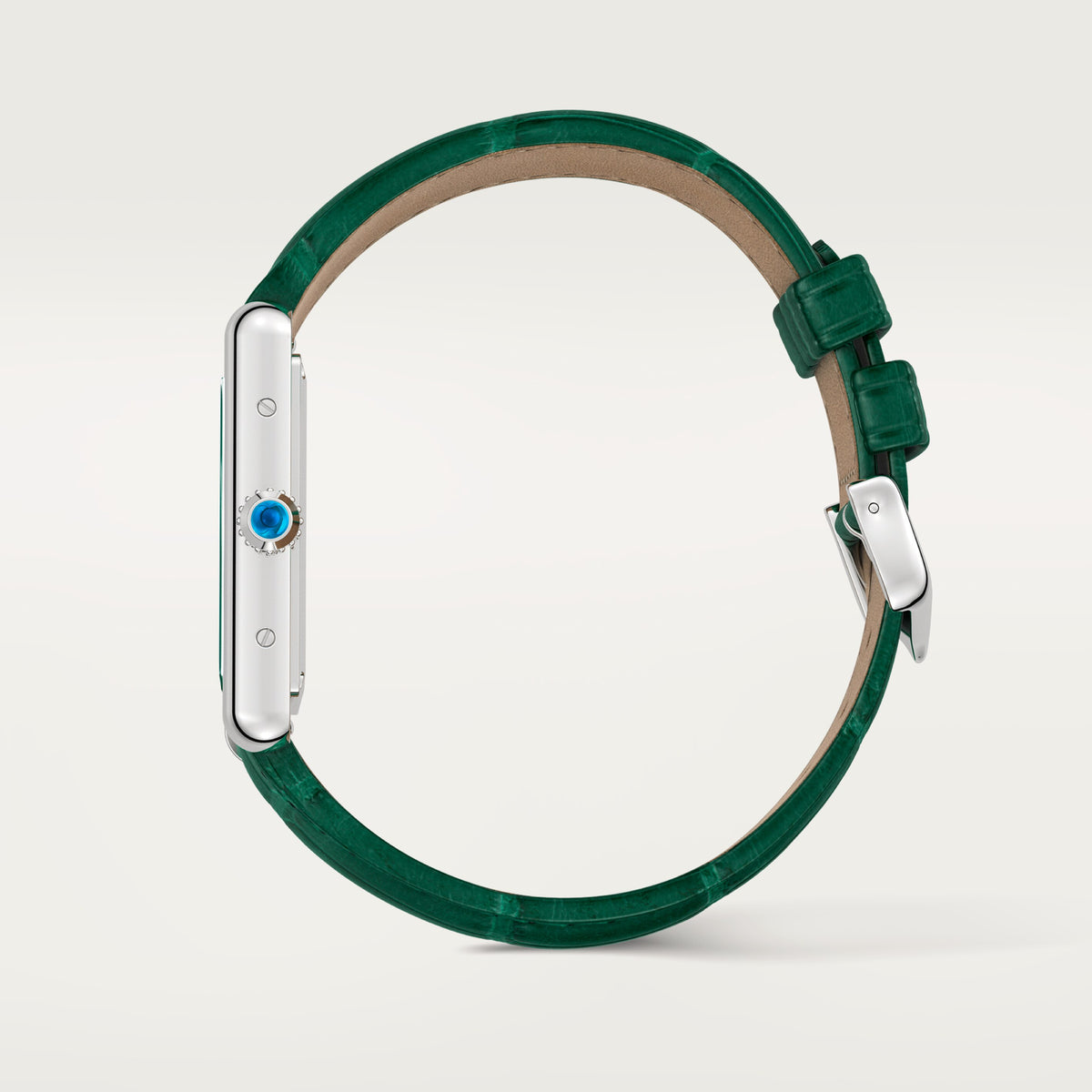 Tank Must de Cartier Large Model | 25.5mm, Steel, Leather, Green Dial - image 2