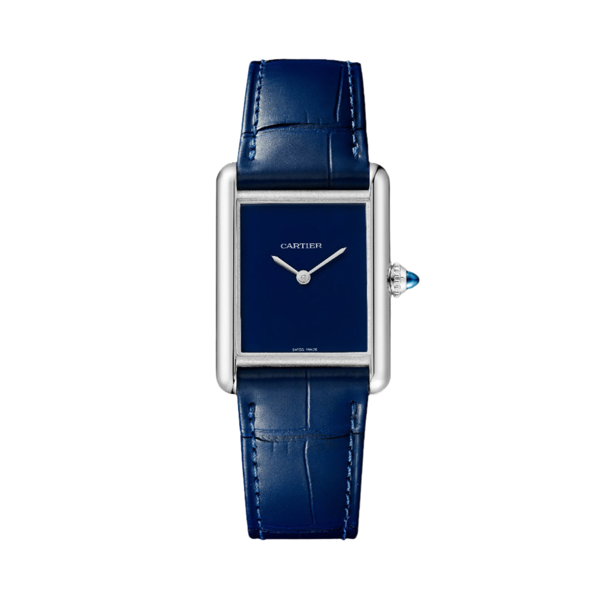 Tank Must de Cartier Large Model | 25.5mm, Steel, Leather, Blue Dial - image 1