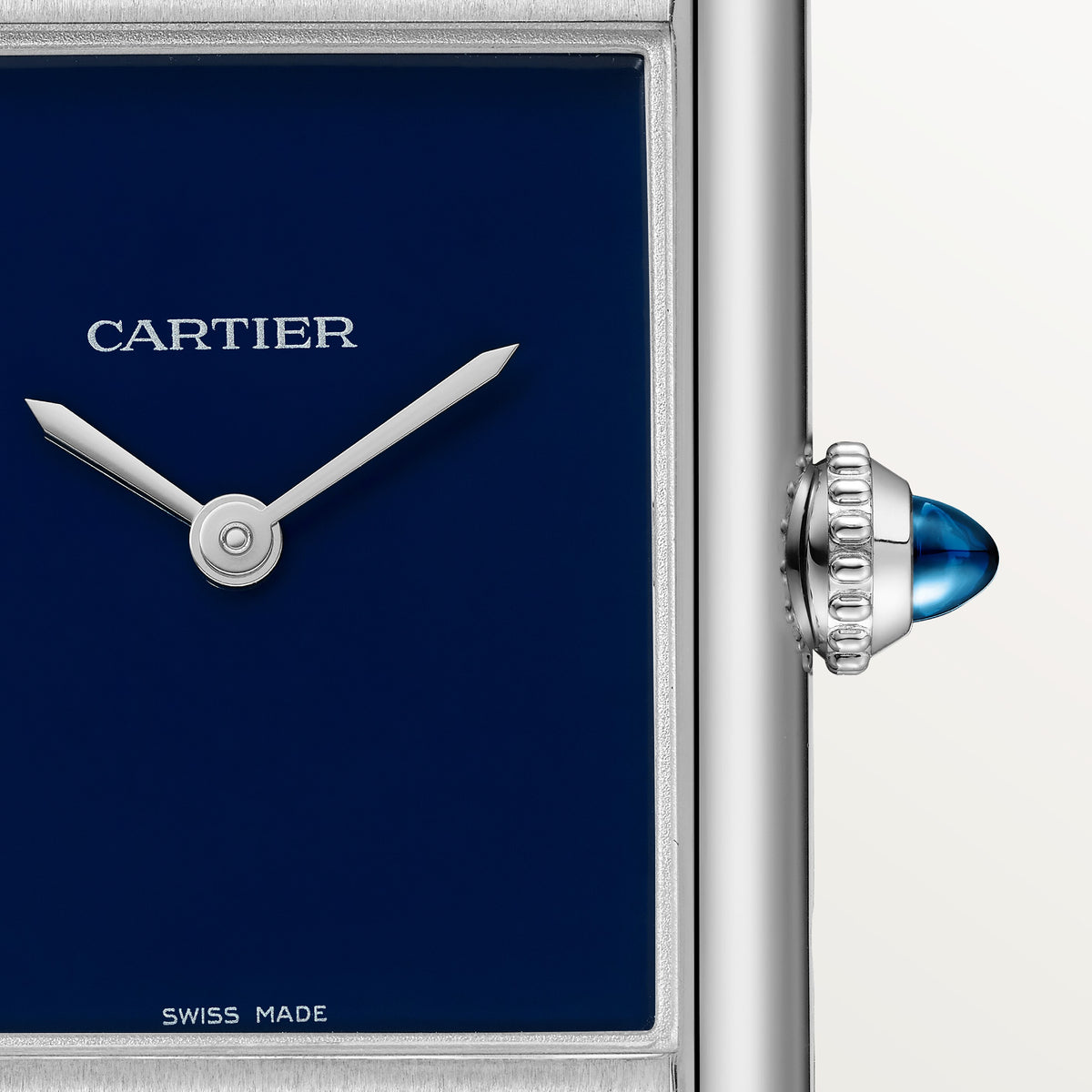 Tank Must de Cartier Large Model | 25.5mm, Steel, Leather, Blue Dial - image 4
