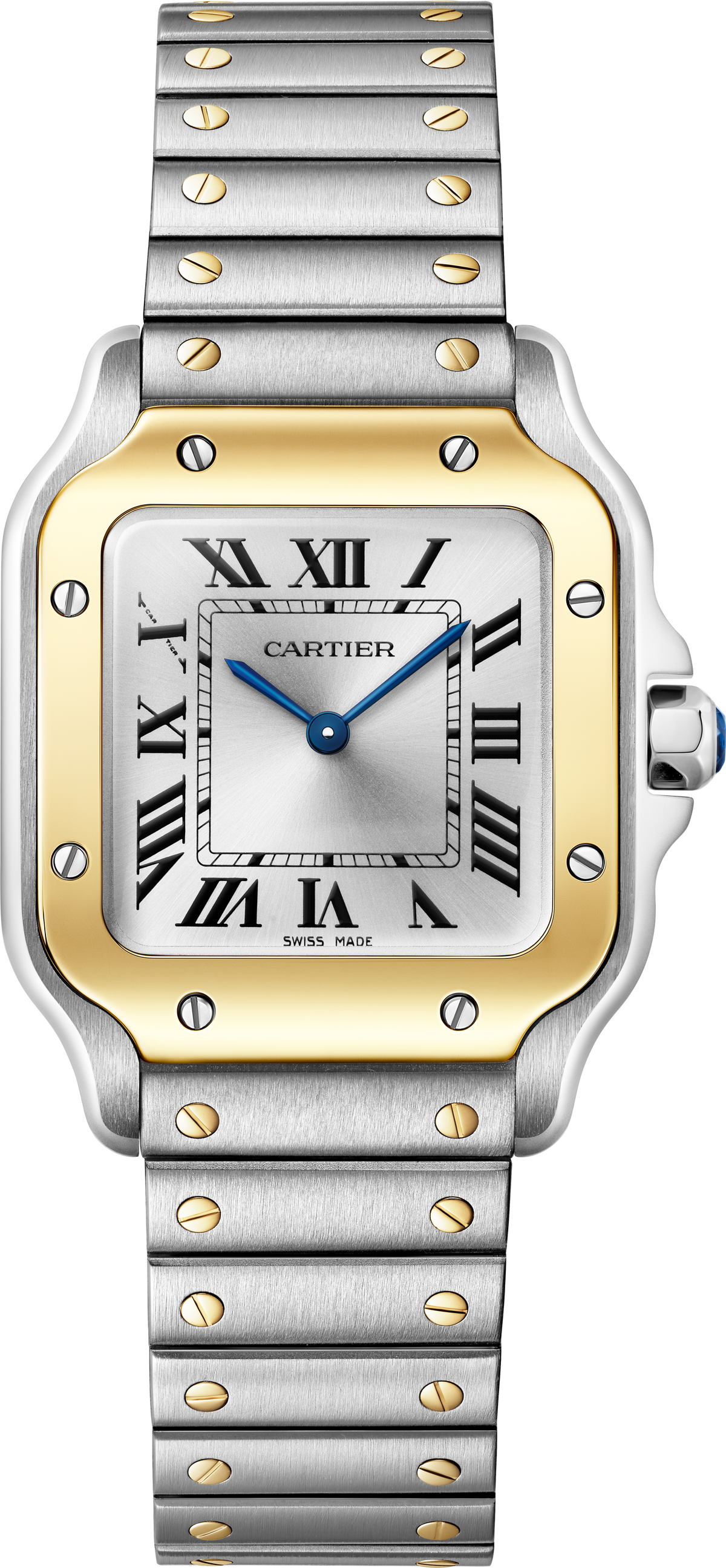 Santos De Cartier Watch | 27mm, Two-Tone Steel & 18K Yellow Gold, Steel, Silver Dial - image 1