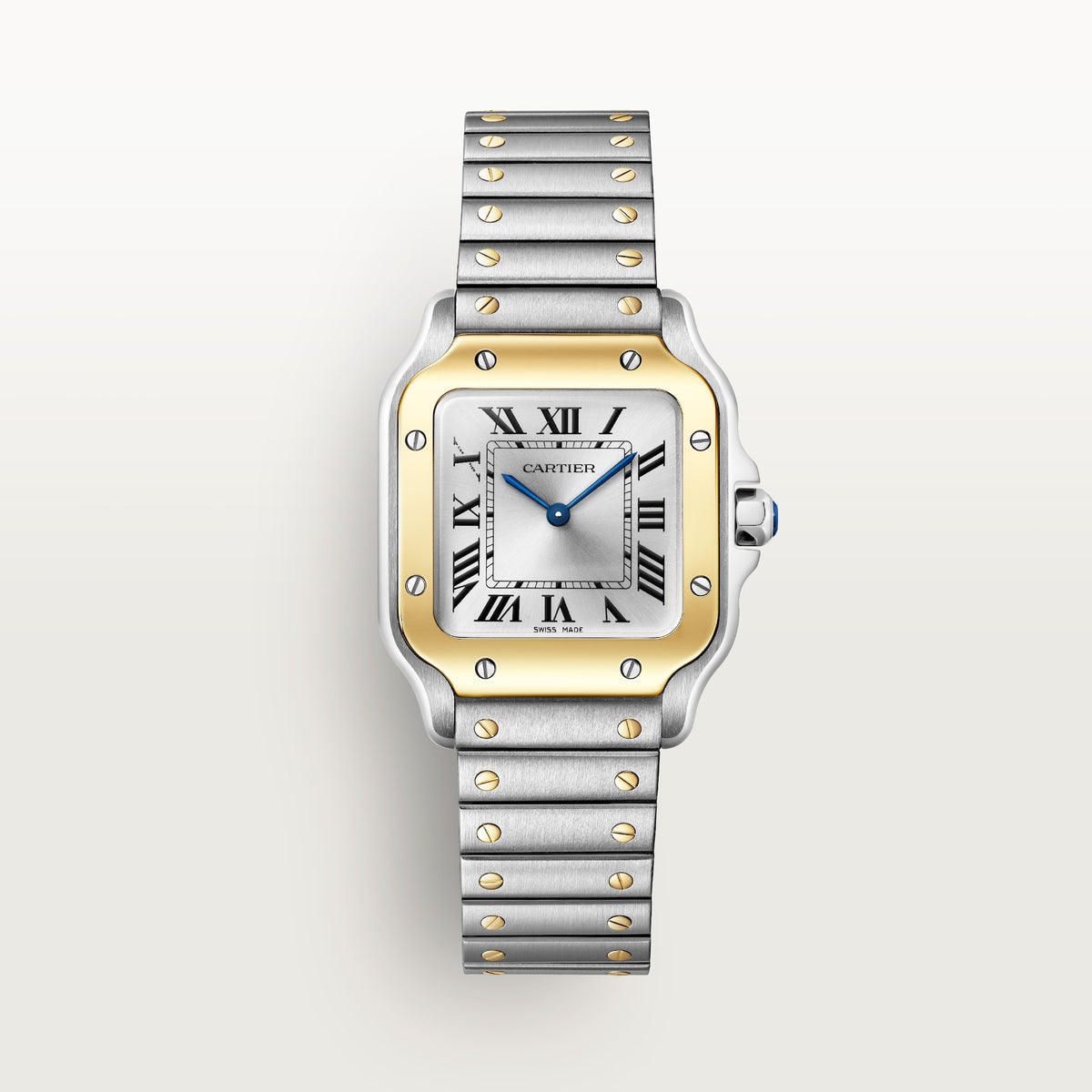 Santos De Cartier Watch | 27mm, Two-Tone Steel & 18K Yellow Gold, Steel, Silver Dial - image 2