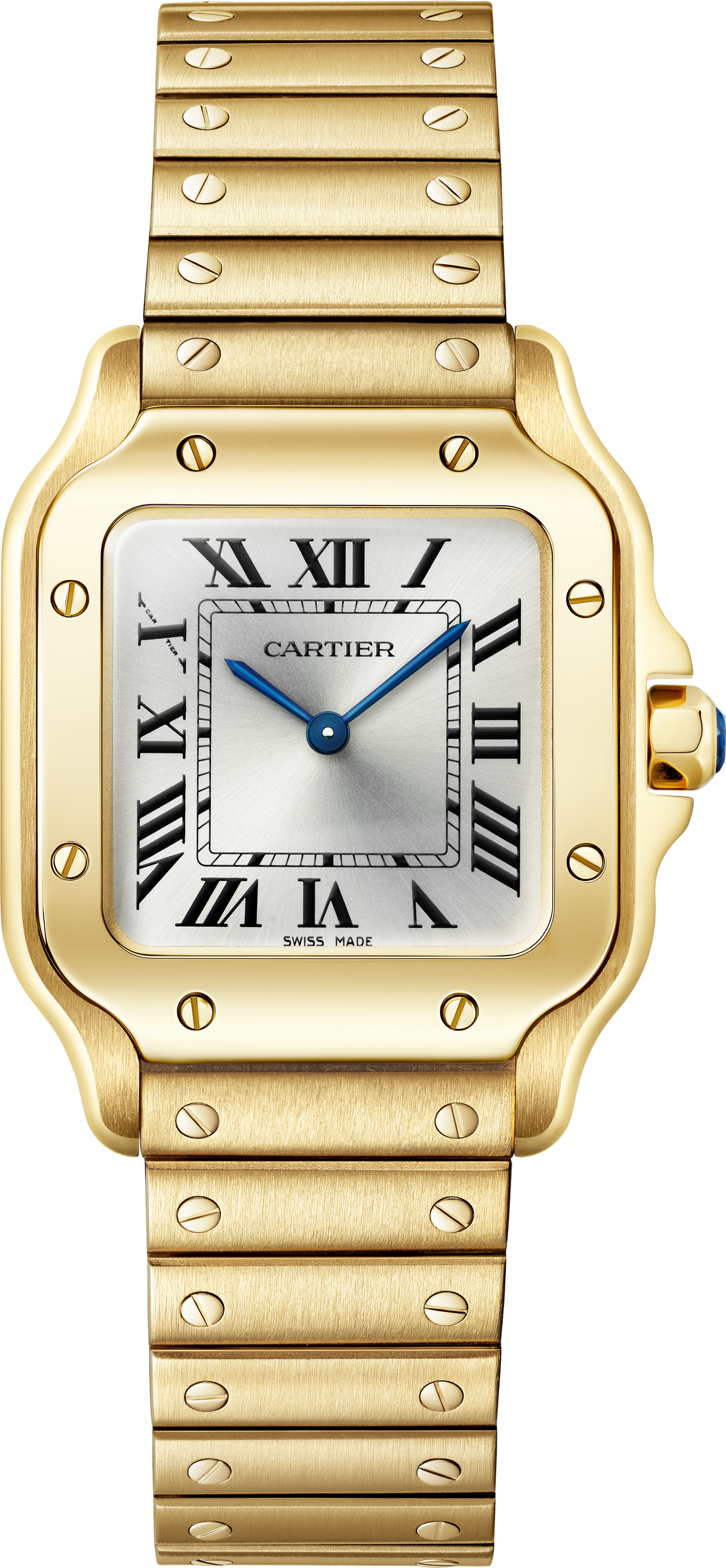 Santos De Cartier Small Model | 27mm, 18K Yellow Gold, Silver Dial - image 4