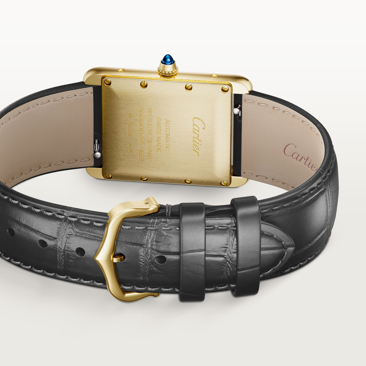 Tank Louis Cartier Large Model | 28mm, 18K Yellow Gold, Alligator Leather, White Dial - image 2