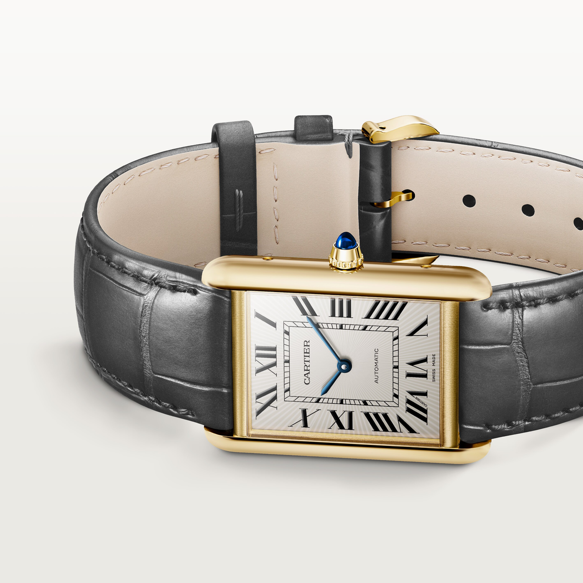 Tank Louis Cartier Large Model | 28mm, 18K Yellow Gold, Alligator Leather, White Dial - image 4