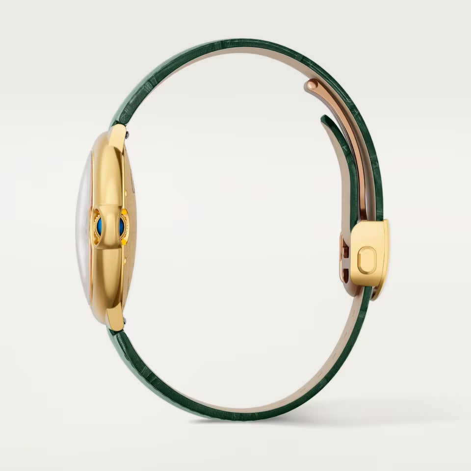 Ballon Bleu De Cartier Watch | 40mm, 18K Yellow Gold, Alligator Leather, Green Dial - image 2