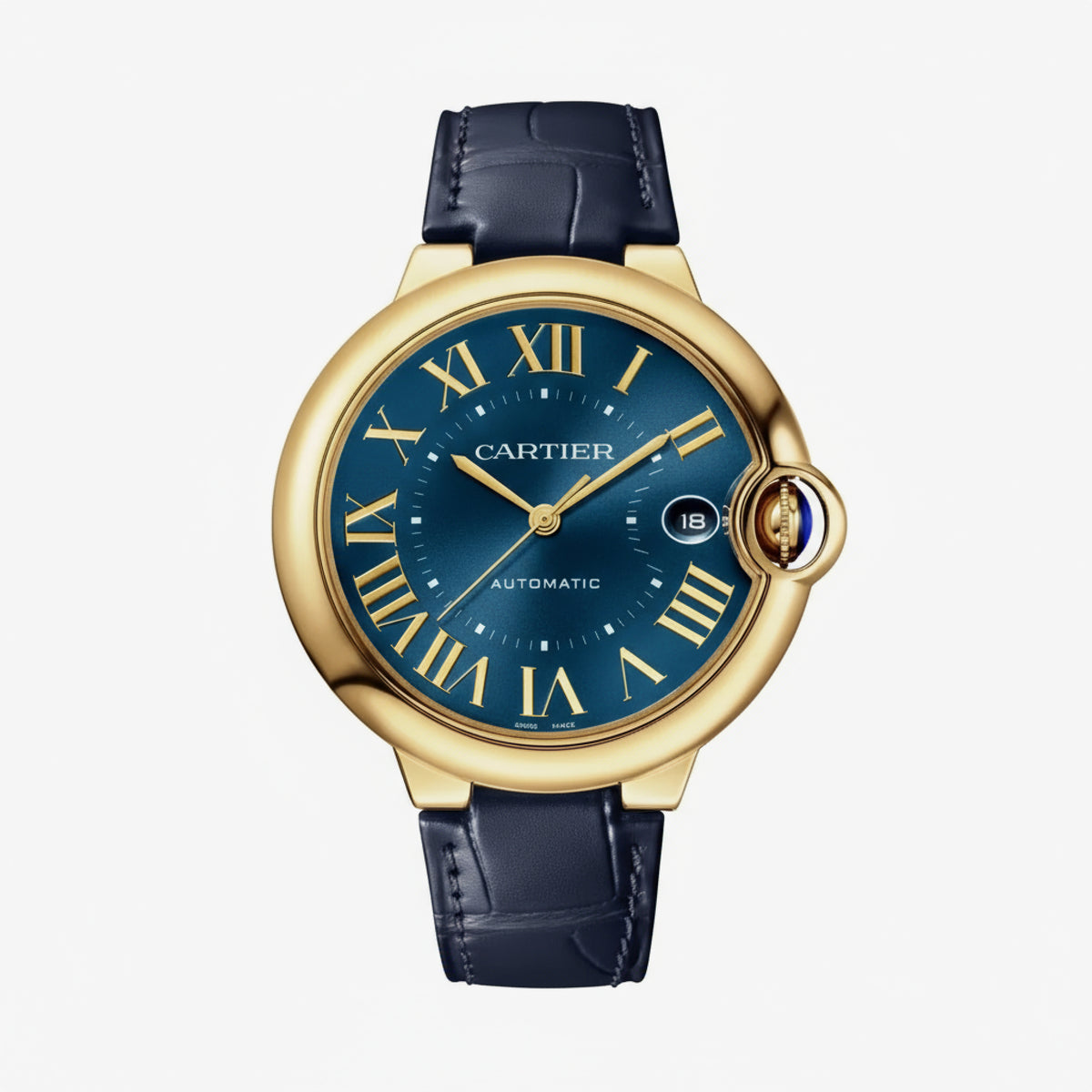Ballon Bleu De Cartier Watch | 40mm, 18K Yellow Gold, Alligator Leather, Blue Dial - image 1