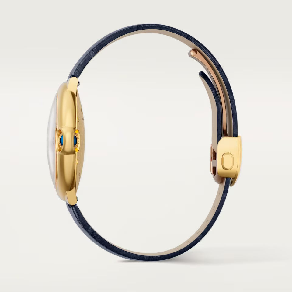 Ballon Bleu De Cartier Watch | 40mm, 18K Yellow Gold, Alligator Leather, Blue Dial - image 2