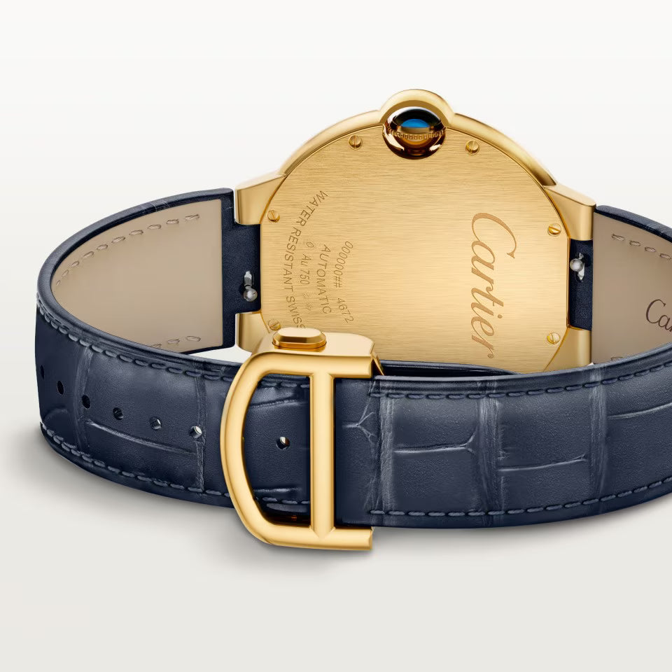 Ballon Bleu De Cartier Watch | 40mm, 18K Yellow Gold, Alligator Leather, Blue Dial - image 3