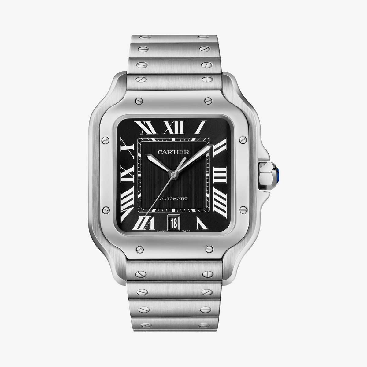 Santos De Cartier Large Model | Steel, Black Dial - image 1