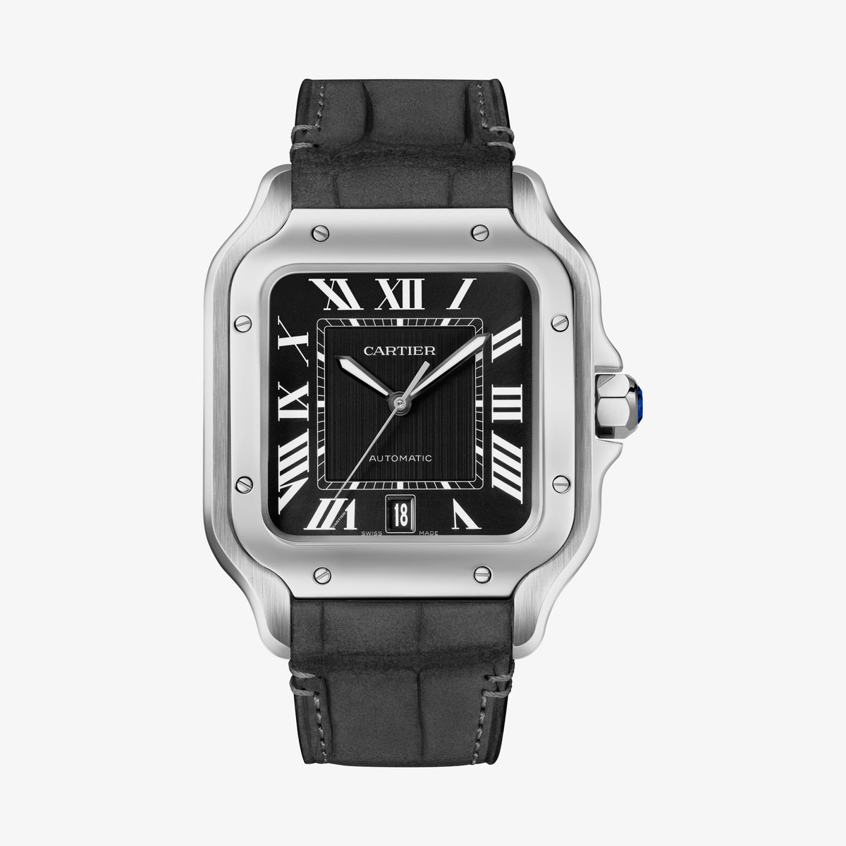 Santos De Cartier Large Model | Steel, Black Dial - image 2