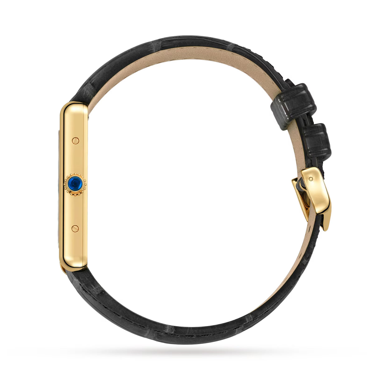 Tank Louis Medium Model | 25.5mm, 18K Yellow Gold, Alligator Leather, White Dial - image 2