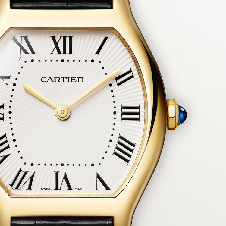 Tortue Small Model | 27mm, 18K Yellow Gold, Leather, White Dial - image 4