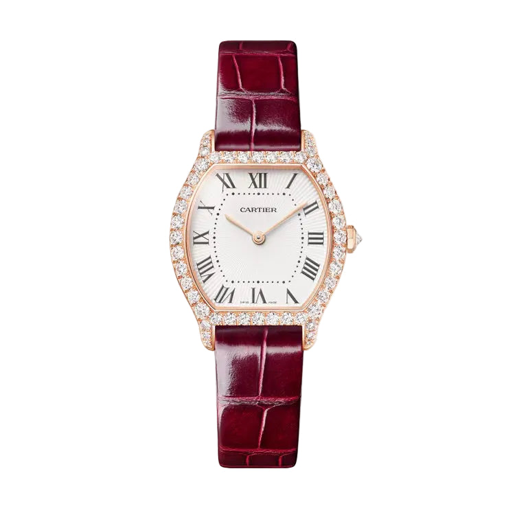 Tortue Small Model | 27mm, 18K Rose Gold, Leather, White Dial - image 1