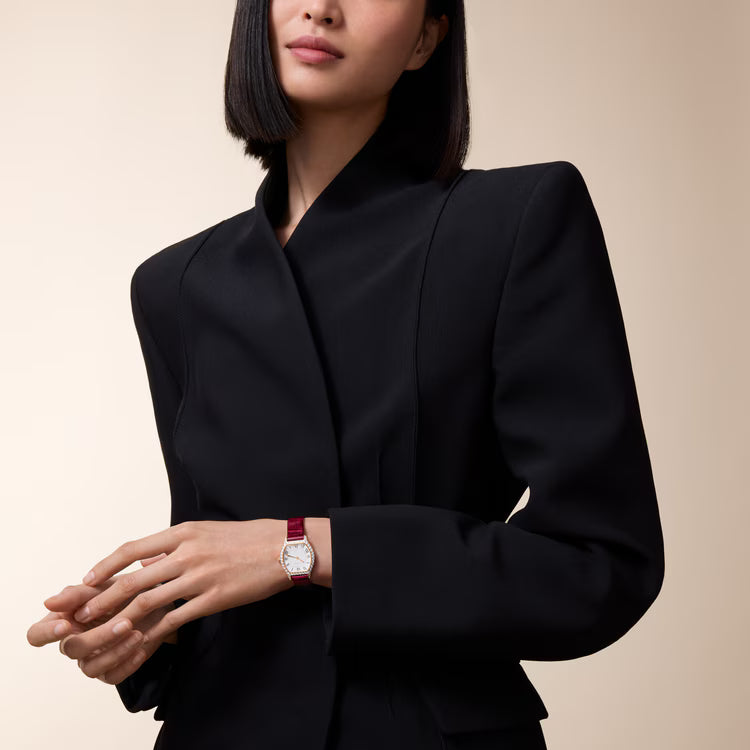 Tortue Small Model | 27mm, 18K Rose Gold, Leather, White Dial - image 3