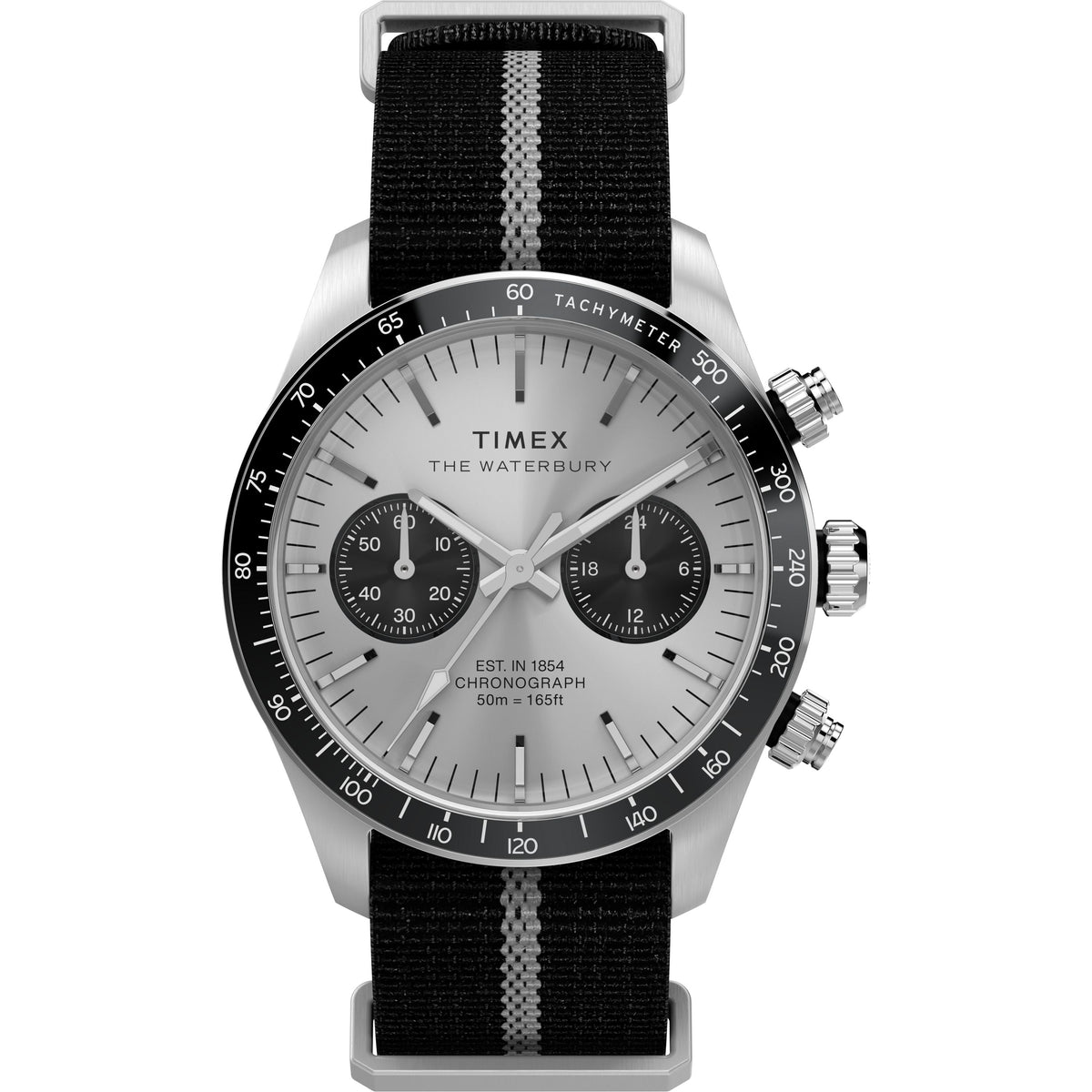 Waterbury Heritage Chronograph | 39mm, Steel, CANVAS, Silver Dial - image 1
