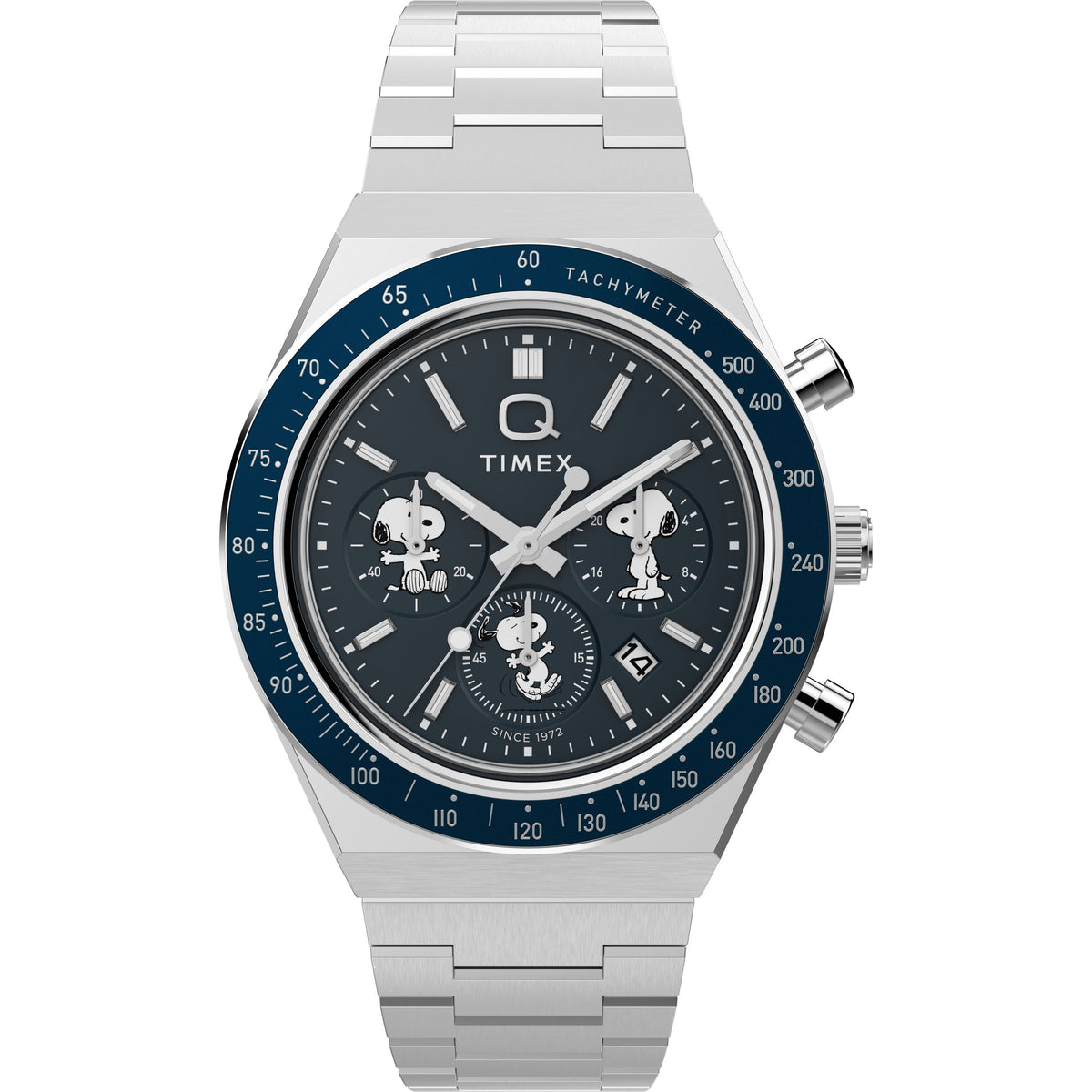 Timex x Peanuts® Q Chronograph | 40mm, Steel, Blue Dial - image 1