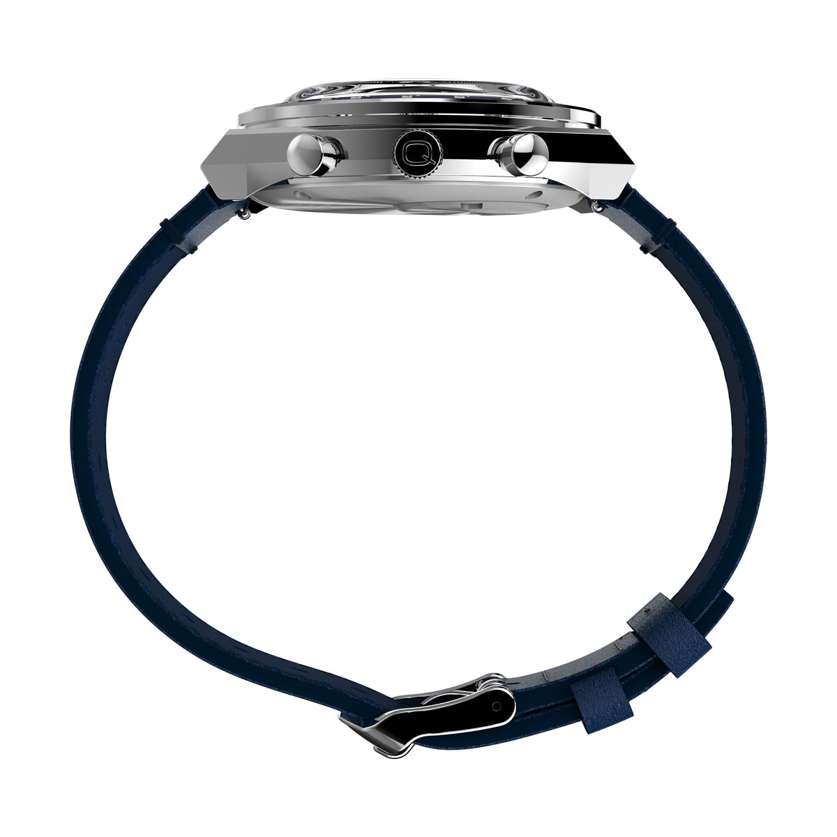 Q Chronograph | 40mm, Steel, Leather, Blue Dial - image 2