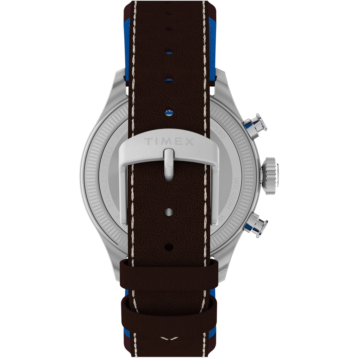 Timex x Pan Am® Waterbury Ace Chronograph | 41mm, Steel, Leather, Silver Dial - image 3