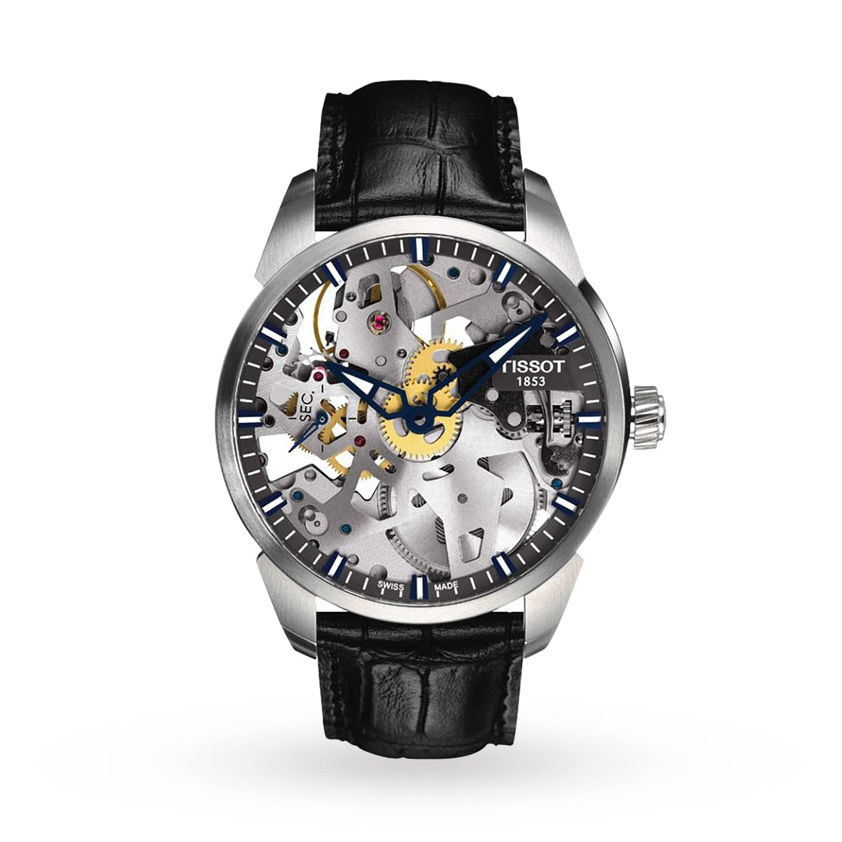 T-Complication Squelette Mechanical | 43mm, Steel, Leather, Silver Dial - image 1