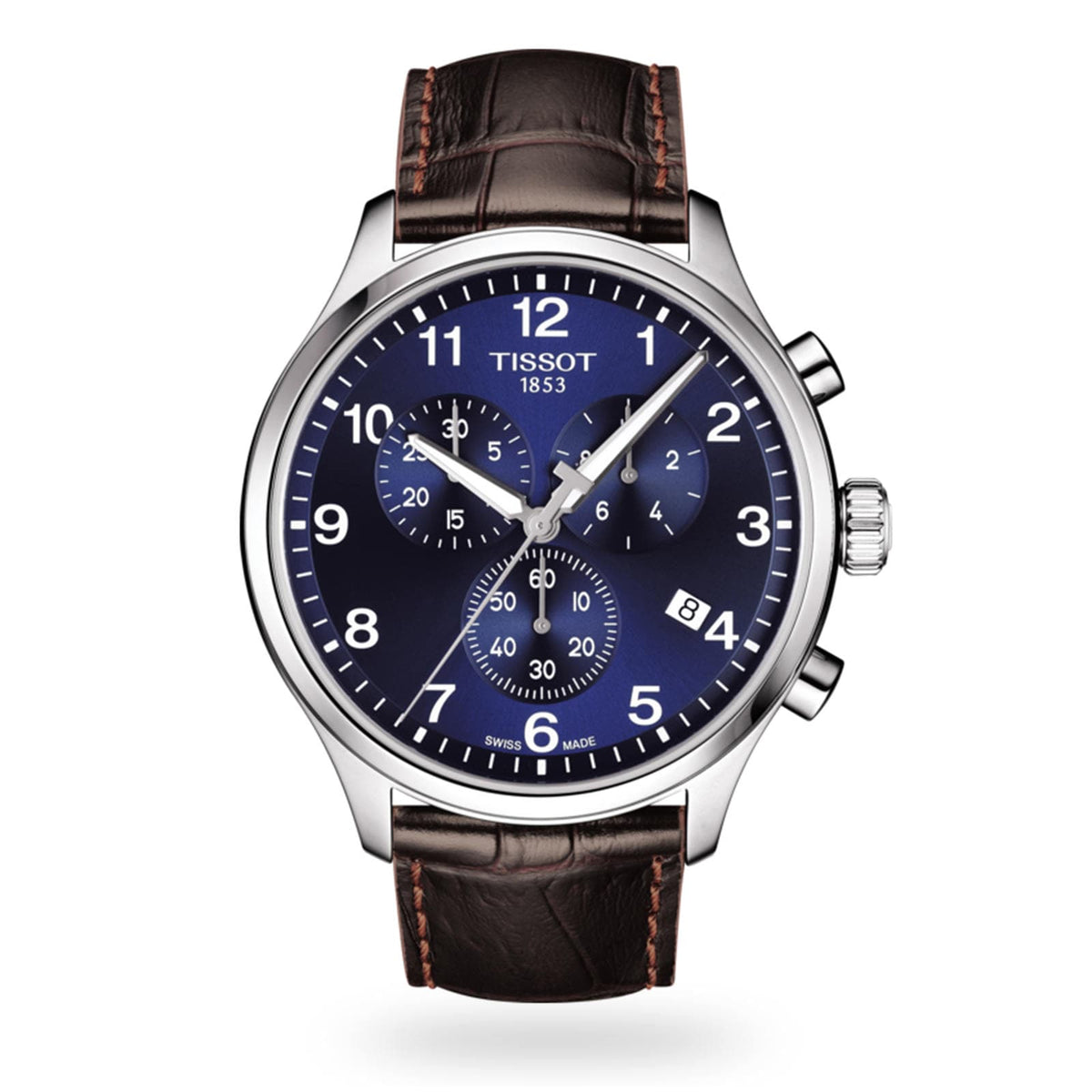 Chrono XL Classic | 45mm, Steel, Leather, Blue Dial, Silver Bezel - image 1
