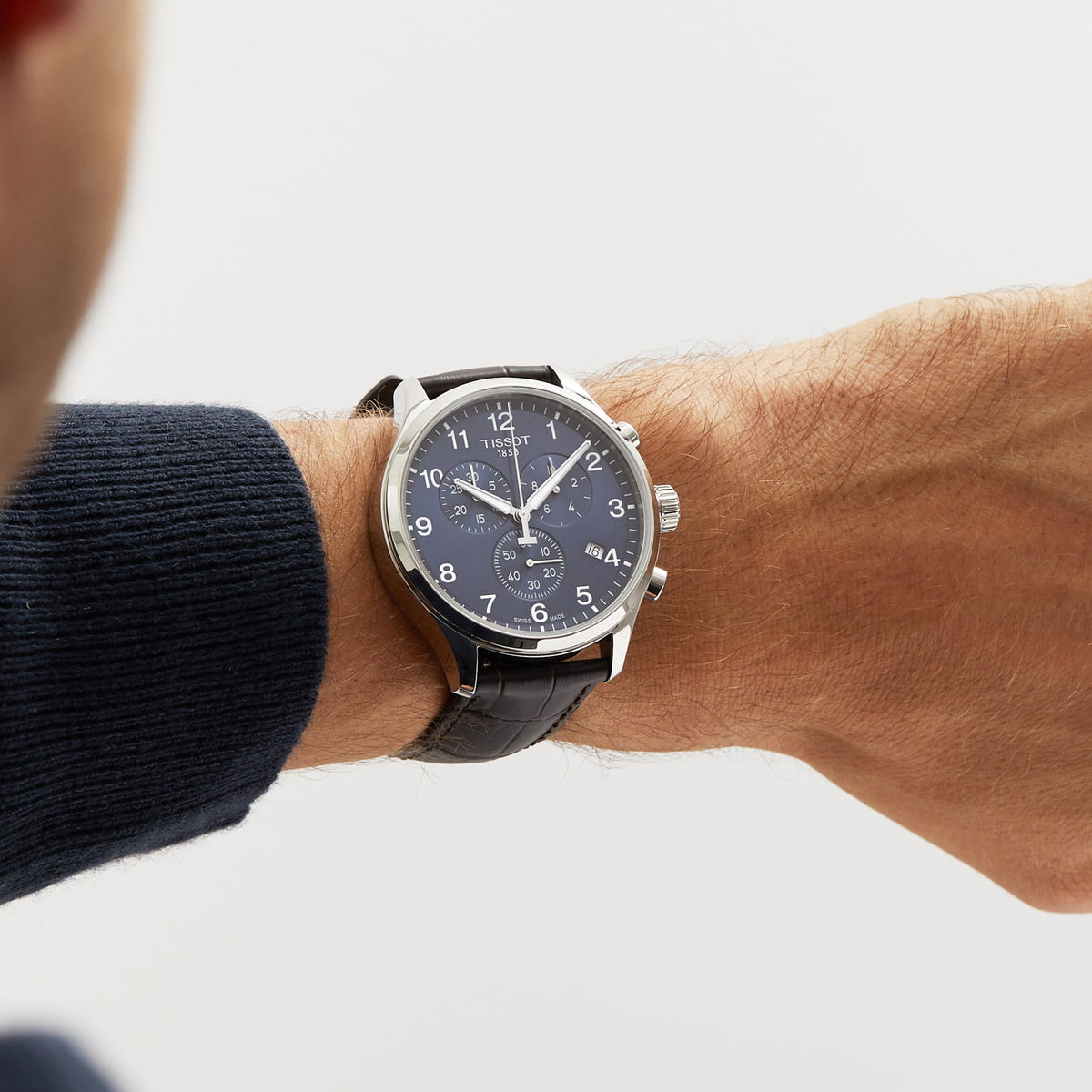 Chrono XL Classic | 45mm, Steel, Leather, Blue Dial, Silver Bezel - image 2