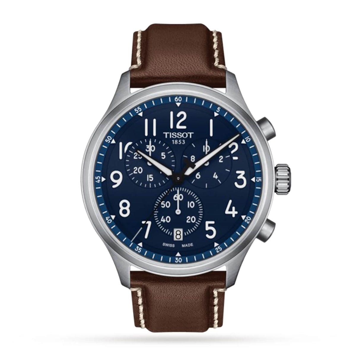 Chrono XL Vintage | 45mm, Steel, Leather, Blue Dial - image 1