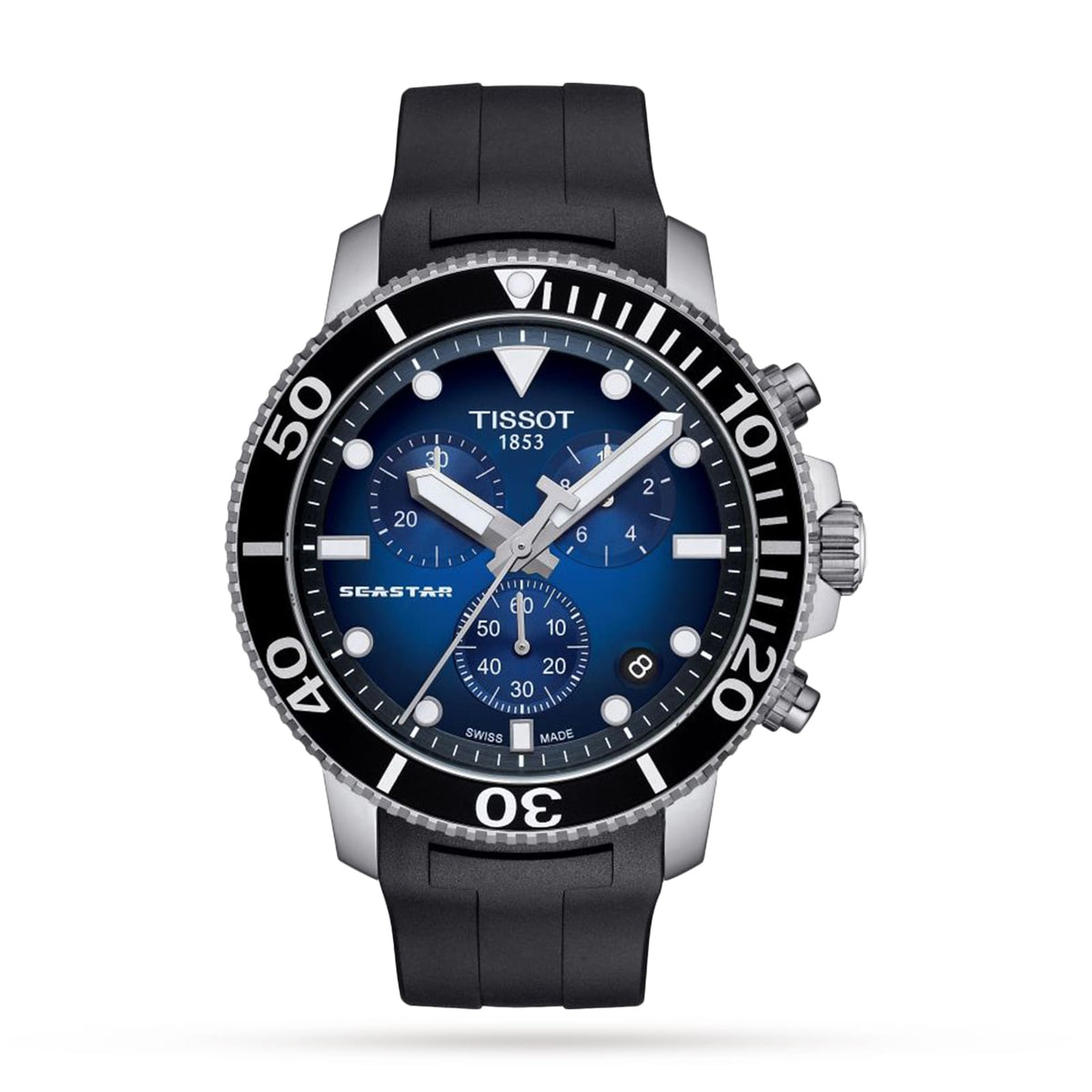 Seastar 1000 Chronograph | 45mm, Steel, Rubber, Blue Dial - image 1