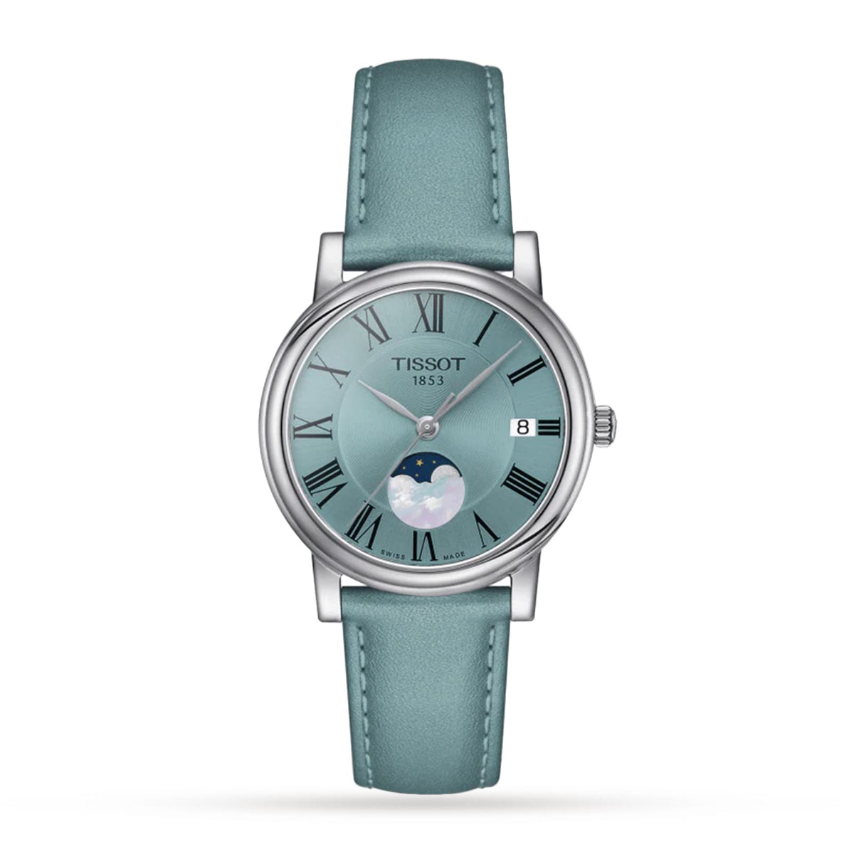 Carson Premium Moonphase | 32mm, Steel, Leather, Blue Dial - image 1
