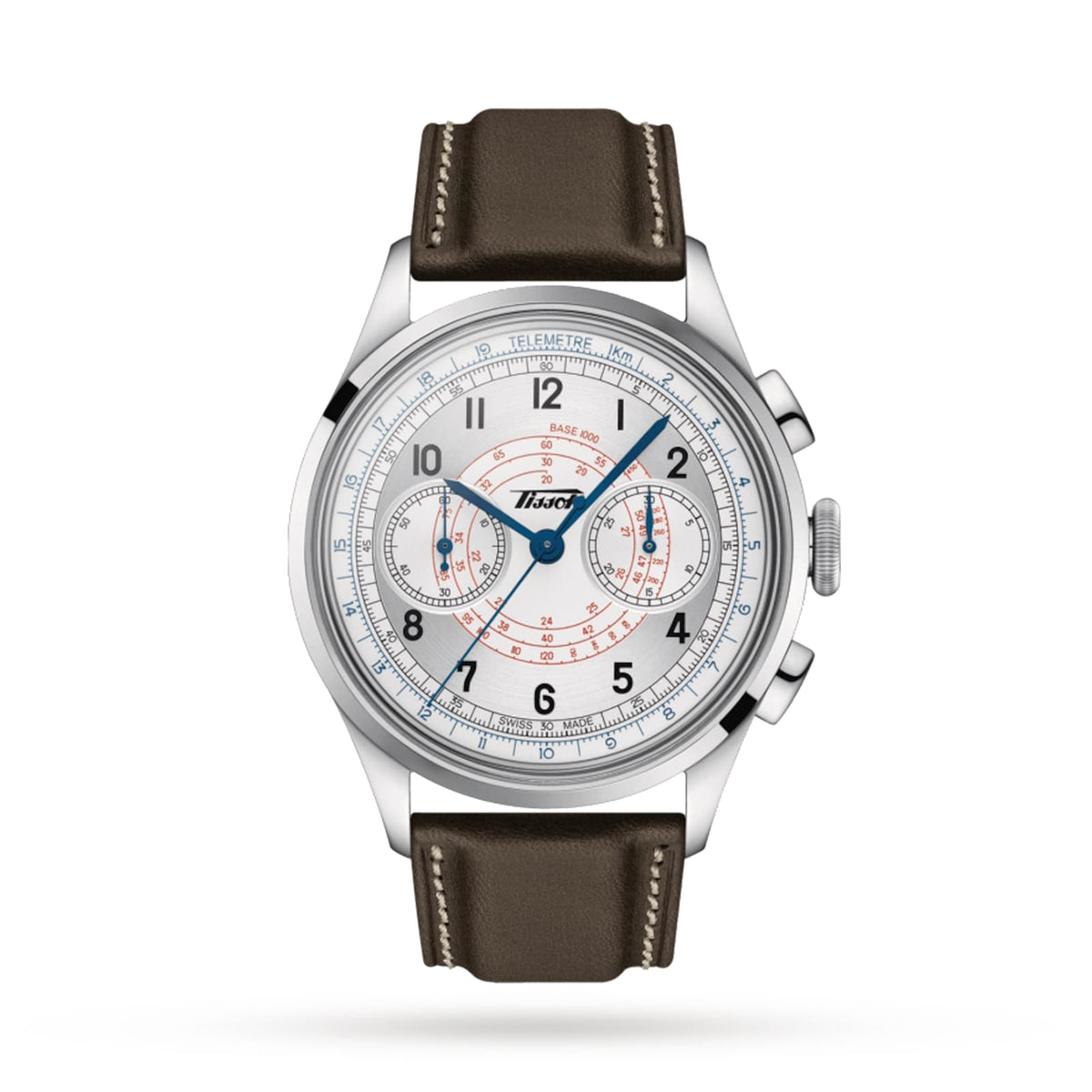 Telemeter 1938 | 42mm, Steel, Leather, Silver Dial - image 1