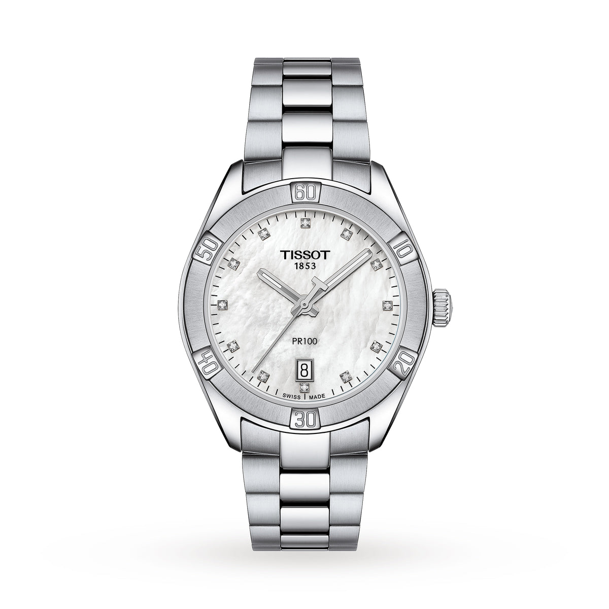 PR 100 Sport Chic | 36mm, Steel, Diamond White Mother of Pearl Dial - image 1