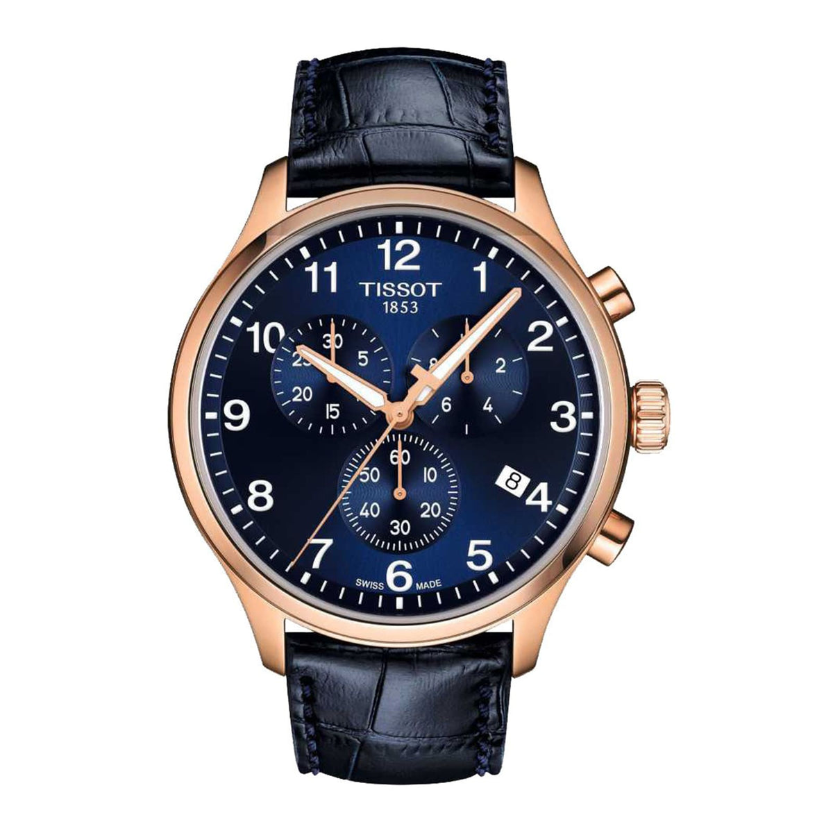 Chrono XL Classic | 45mm, Steel, Leather, Blue Dial, Gold Bezel - image 1